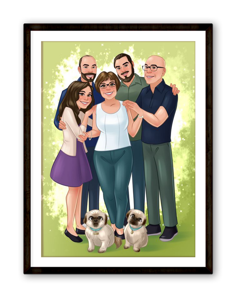 cartoon family portrait